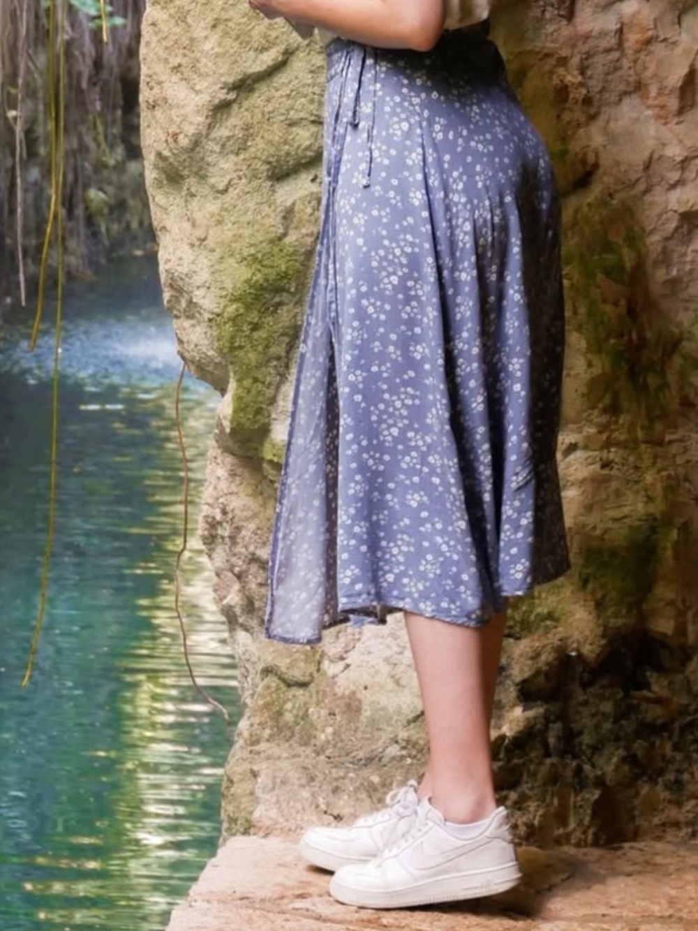 Rachel wrap midi skirt